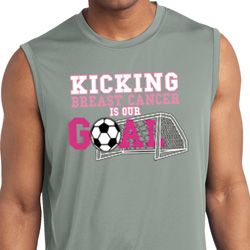 Kicking Breast Cancer is Our Goal Mens Sleeveless Moisture Wicking