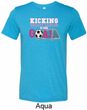 Kicking Breast Cancer is Our Goal Mens Tri Blend Crewneck Shirt