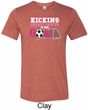 Kicking Breast Cancer is Our Goal Mens Tri Blend Crewneck Shirt