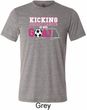 Kicking Breast Cancer is Our Goal Mens Tri Blend Crewneck Shirt