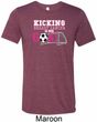 Kicking Breast Cancer is Our Goal Mens Tri Blend Crewneck Shirt