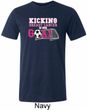 Kicking Breast Cancer is Our Goal Mens Tri Blend Crewneck Shirt