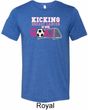 Kicking Breast Cancer is Our Goal Mens Tri Blend Crewneck Shirt