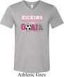 Kicking Breast Cancer is Our Goal Mens Tri Blend V-neck Shirt