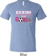 Kicking Breast Cancer is Our Goal Mens Tri Blend V-neck Shirt