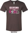 Kicking Breast Cancer is Our Goal Mens Tri Blend V-neck Shirt