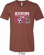 Kicking Breast Cancer is Our Goal Mens Tri Blend V-neck Shirt