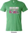 Kicking Breast Cancer is Our Goal Mens Tri Blend V-neck Shirt
