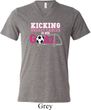 Kicking Breast Cancer is Our Goal Mens Tri Blend V-neck Shirt
