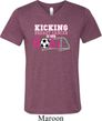 Kicking Breast Cancer is Our Goal Mens Tri Blend V-neck Shirt