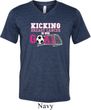 Kicking Breast Cancer is Our Goal Mens Tri Blend V-neck Shirt