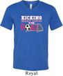 Kicking Breast Cancer is Our Goal Mens Tri Blend V-neck Shirt