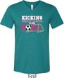 Kicking Breast Cancer is Our Goal Mens Tri Blend V-neck Shirt