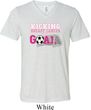 Kicking Breast Cancer is Our Goal Mens Tri Blend V-neck Shirt
