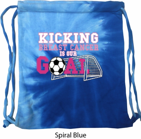 Kicking Breast Cancer is Our Goal Tie Dye Bag