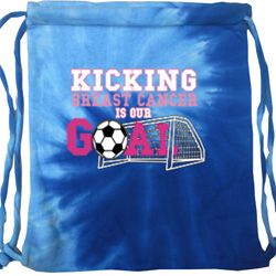Kicking Breast Cancer is Our Goal Tie Dye Bag