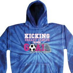 Kicking Breast Cancer is Our Goal Tie Dye Hoodie