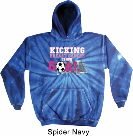 Kicking Breast Cancer is Our Goal Tie Dye Hoodie