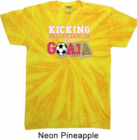 Kicking Breast Cancer is Our Goal Twist Tie Dye Shirt