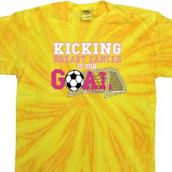Kicking Breast Cancer is Our Goal Twist Tie Dye Shirt