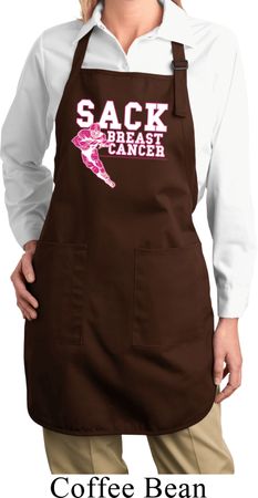 Kicking Breast Cancer Ladies Full Length Apron with Pockets