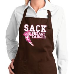 Kicking Breast Cancer Ladies Full Length Apron with Pockets