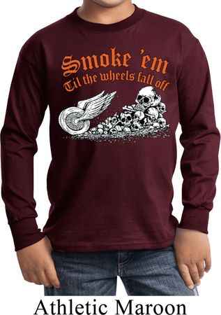 Kids Biker Shirt Smoke Em Sleeve Tee T-Shirt