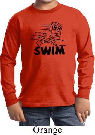 Kids Black Penguin Power Swim Youth Long Sleeve