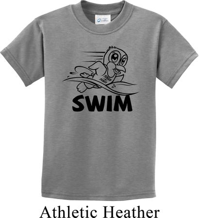 Kids Black Penguin Power Swim Youth T-shirt
