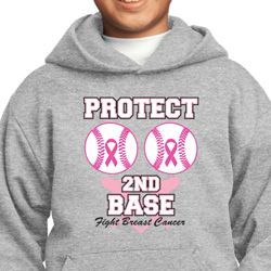 Kids Breast Cancer Awareness Hoodie Protect 2nd Base Hoody