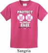 Kids Breast Cancer Awareness Shirt Protect 2nd Base Tee T-Shirt