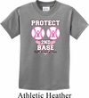 Kids Breast Cancer Awareness Shirt Protect 2nd Base Tee T-Shirt
