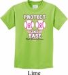 Kids Breast Cancer Awareness Shirt Protect 2nd Base Tee T-Shirt