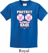 Kids Breast Cancer Awareness Shirt Protect 2nd Base Tee T-Shirt