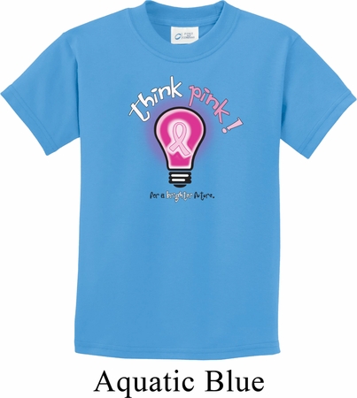 Kids Breast Cancer Awareness Shirt Think Pink Tee T-Shirt