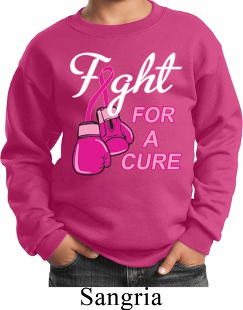Kids Breast Cancer Awareness Sweatshirt Fight For a Cure Sweat Shirt
