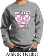 Kids Breast Cancer Awareness Sweatshirt Protect 2nd Base Sweat Shirt