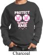 Kids Breast Cancer Awareness Sweatshirt Protect 2nd Base Sweat Shirt
