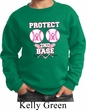 Kids Breast Cancer Awareness Sweatshirt Protect 2nd Base Sweat Shirt