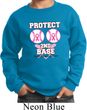 Kids Breast Cancer Awareness Sweatshirt Protect 2nd Base Sweat Shirt