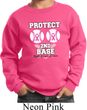 Kids Breast Cancer Awareness Sweatshirt Protect 2nd Base Sweat Shirt