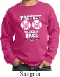 Kids Breast Cancer Awareness Sweatshirt Protect 2nd Base Sweat Shirt