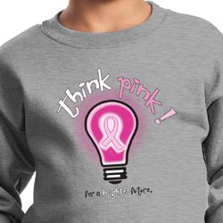 Kids Breast Cancer Awareness Sweatshirt Think Pink Sweat Shirt