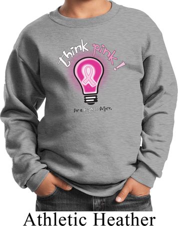 Kids Breast Cancer Awareness Sweatshirt Think Pink Sweat Shirt