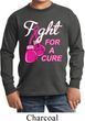 Kids Breast Cancer Shirt Fight For a Cure Long Sleeve Tee T-Shirt