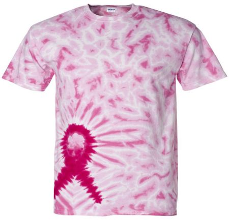 Kids Breast Cancer Shirt - Tye Dye Youth Ribbon Tee - Pink