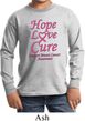 Kids Breast Cancer Tee Hope Love Cure Youth Long Sleeve
