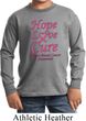 Kids Breast Cancer Tee Hope Love Cure Youth Long Sleeve