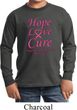 Kids Breast Cancer Tee Hope Love Cure Youth Long Sleeve