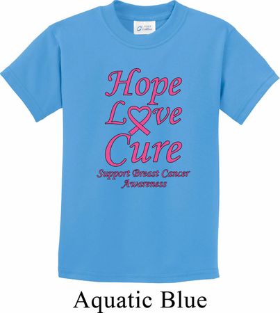Kids Breast Cancer Tee Hope Love Cure Youth T-shirt